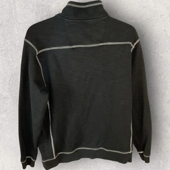 Tommy Bahama Men’s M Half Zip Sweater Black Pullover Contrast Stitching Fall - Picture 9 of 10